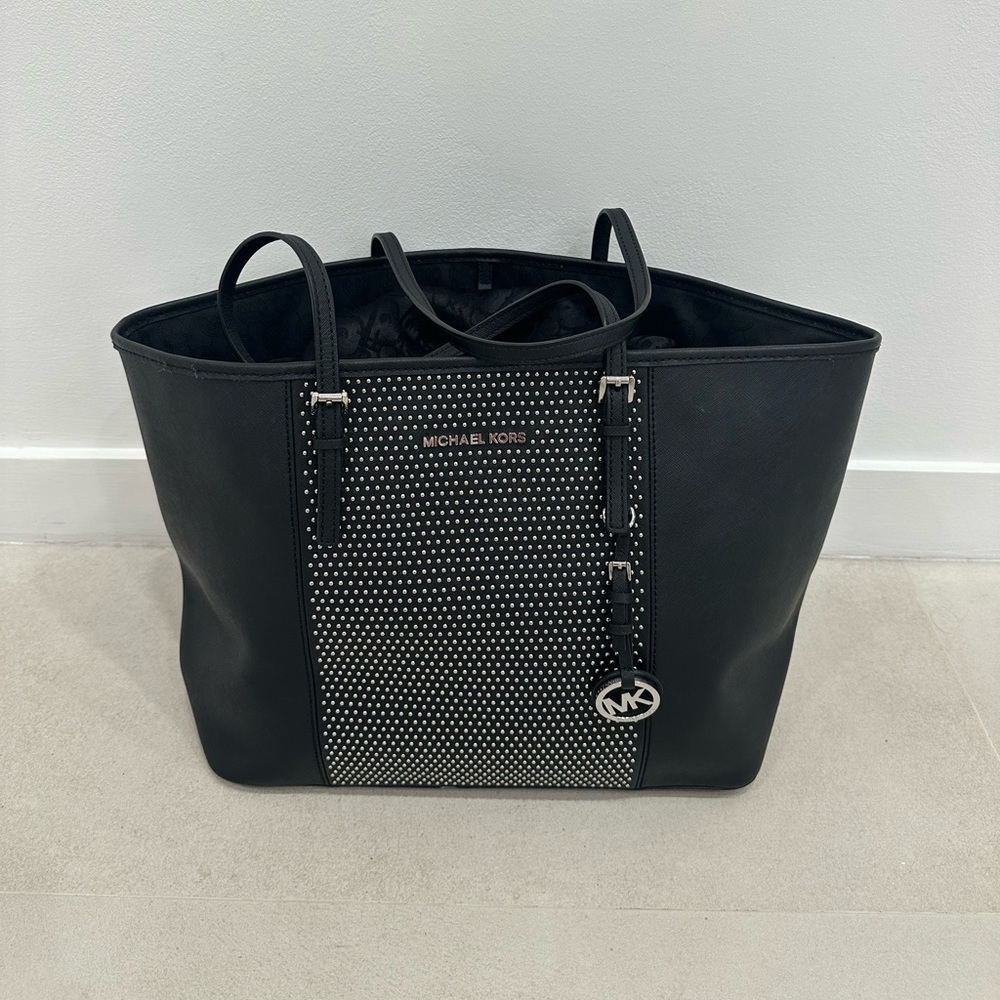 Michael Kors Black Studded Tote